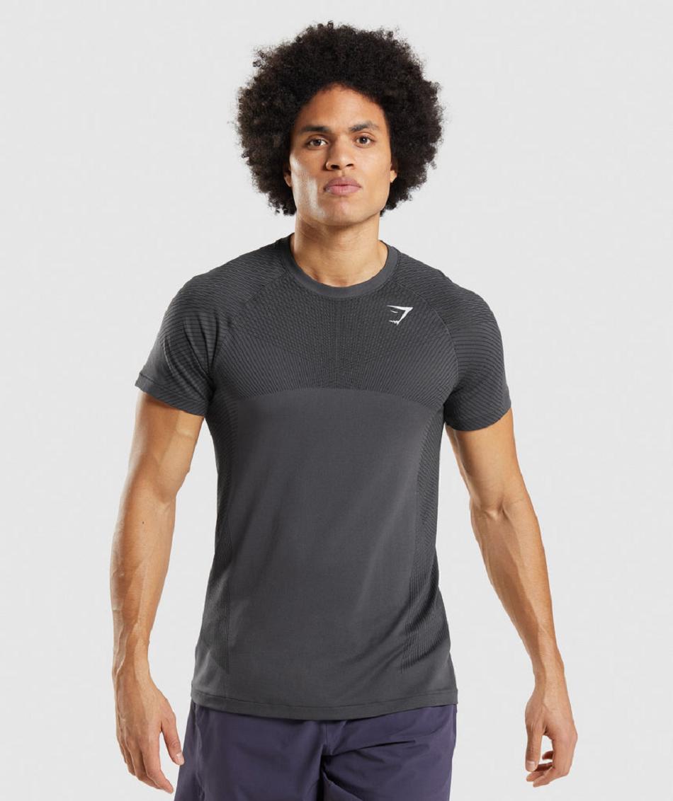 T Shirts Gymshark Apex Seamless Hombre Negras Gris Negras | CO 3411KOR